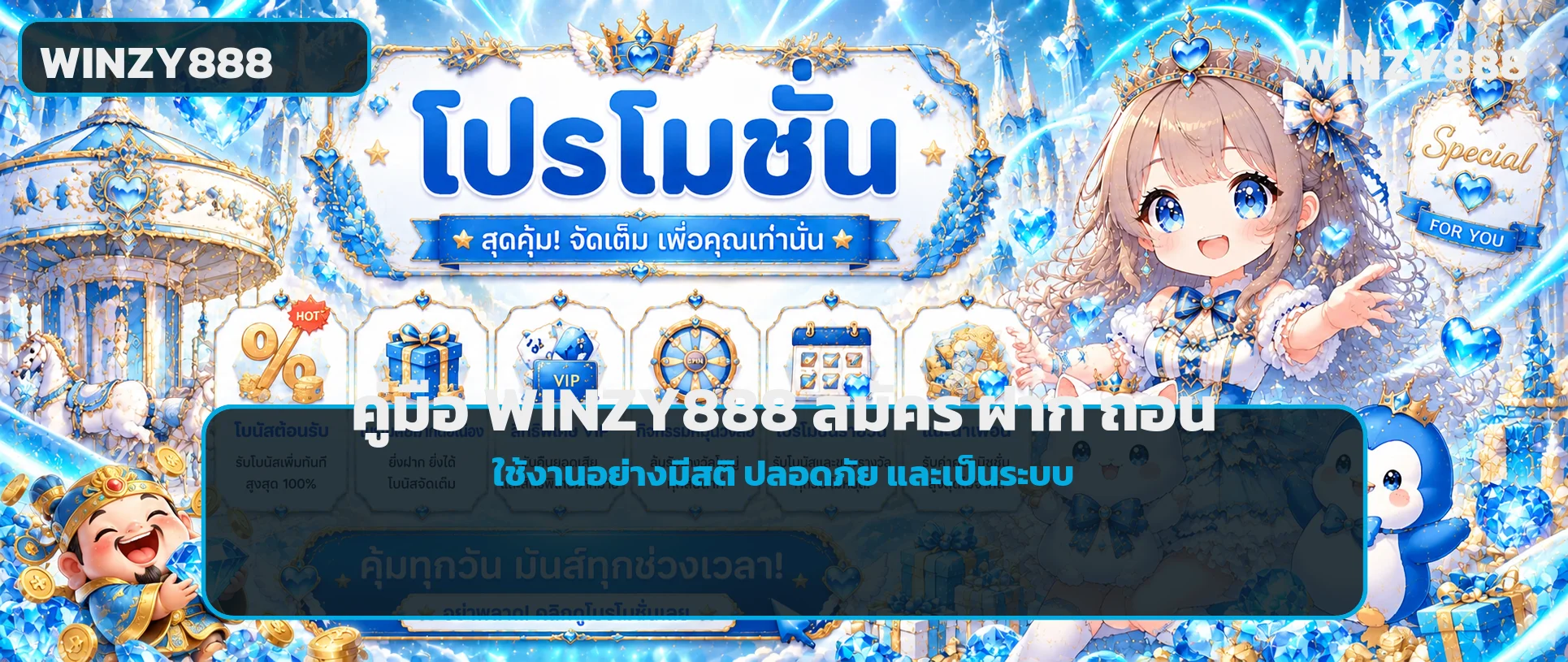 WINZY888 คู่มือสมัคร ฝาก ถอน และรักษาความปลอดภัย