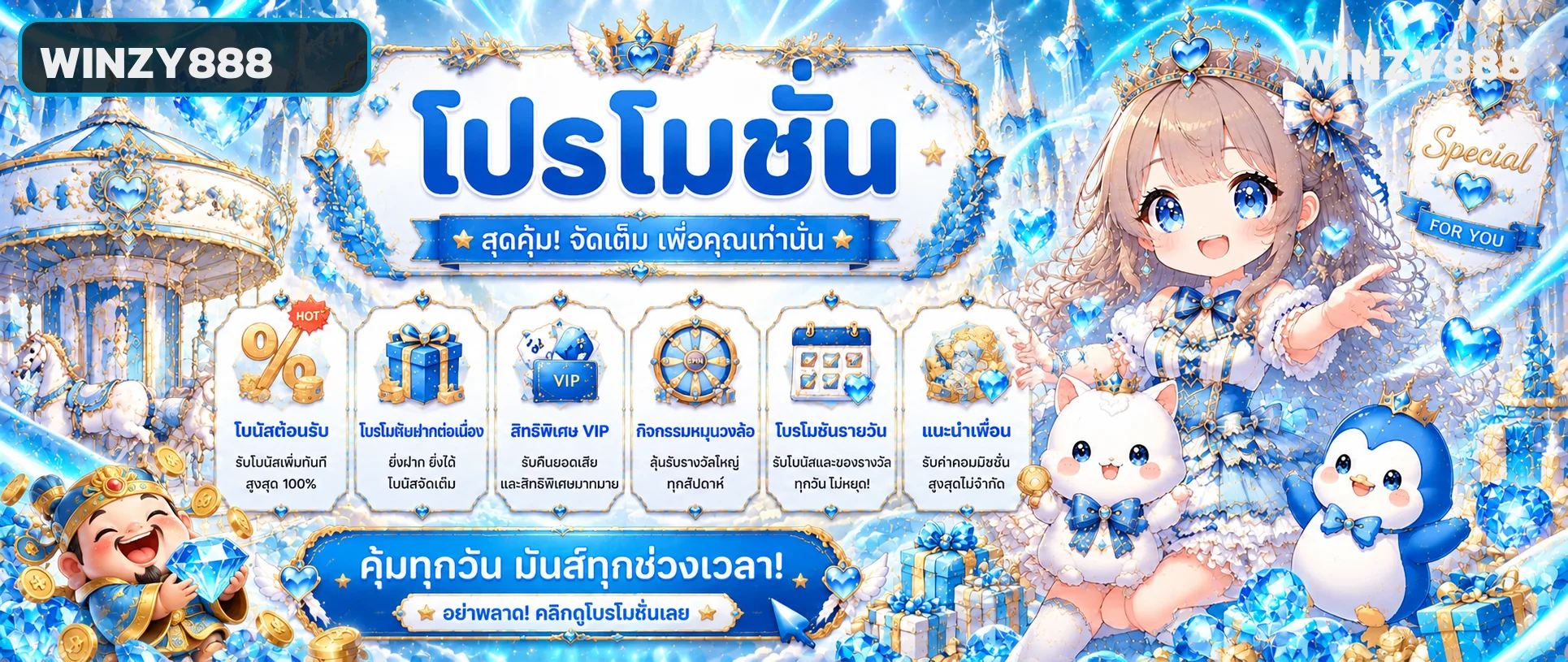 WINZY888 โปรโมชั่นและสิทธิสำหรับสมาชิก