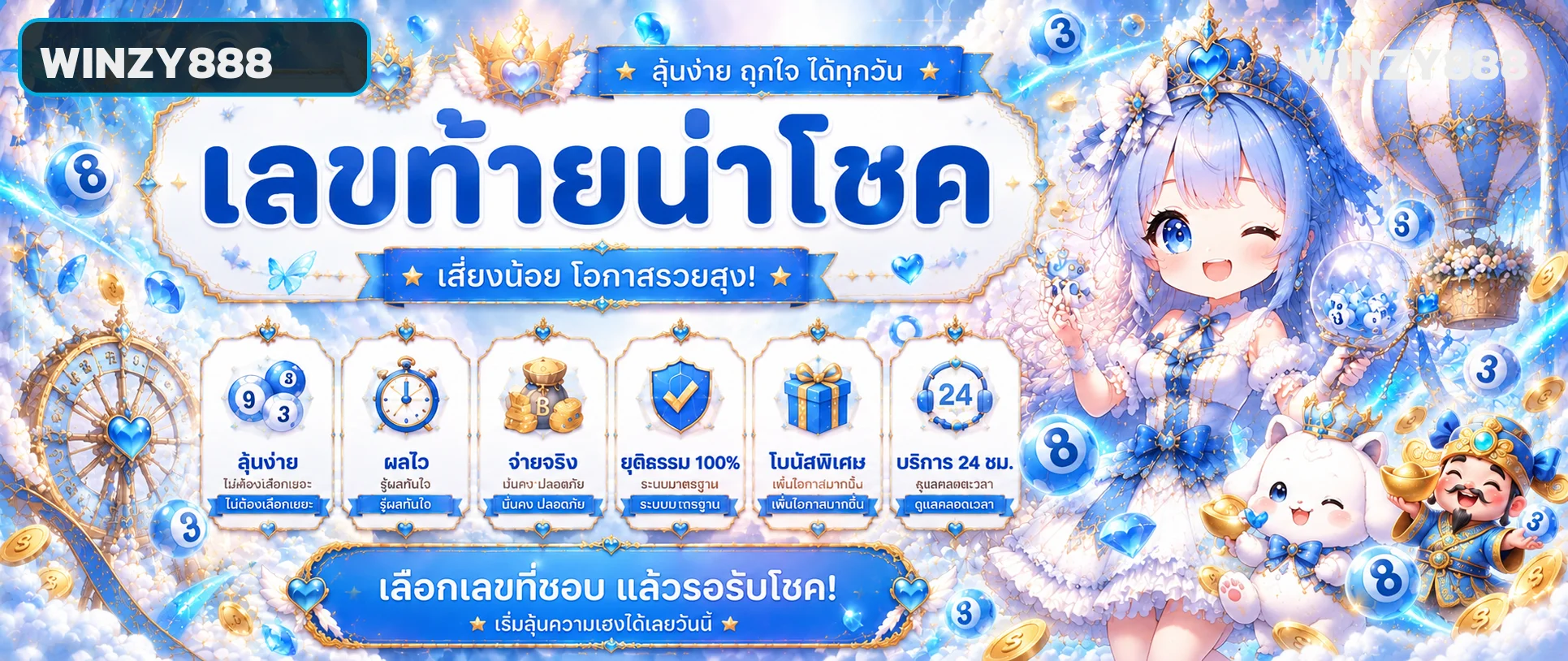 WINZY888 หวย ตรวจผลและรอบประกาศ